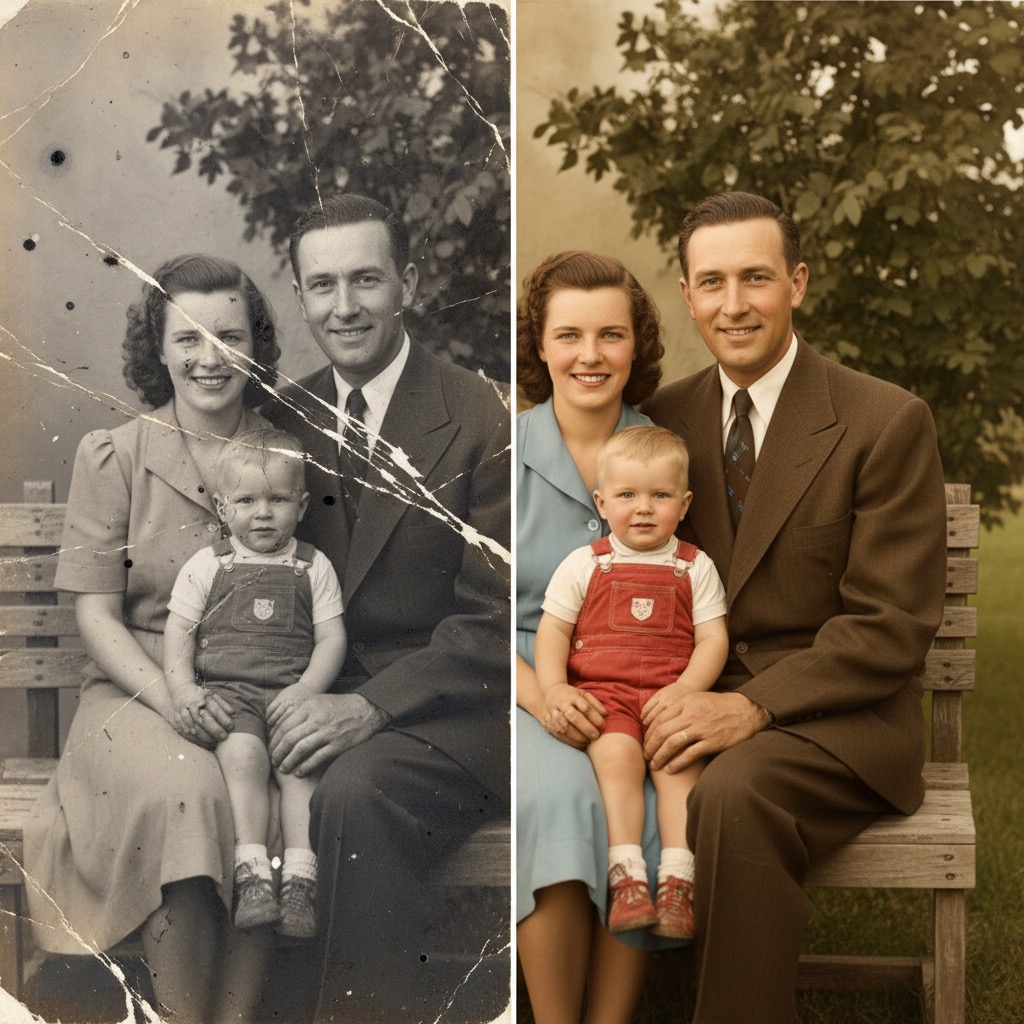 Photo Restore: an example made with Omni Banana