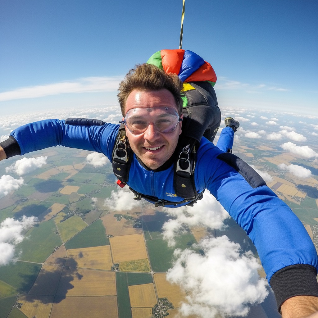 Skydiving Selfie: an example made with Omni Banana